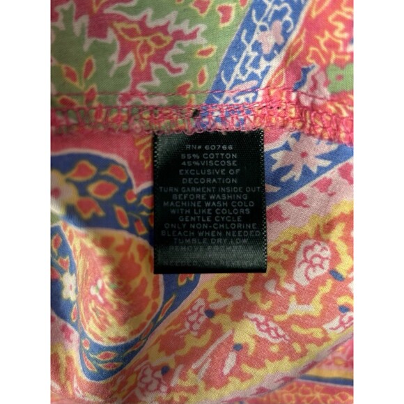 Lauren Ralph Lauren Womens Button Up Shirt Floral Paisley Black Label Tunic Sz L - Picture 11 of 11